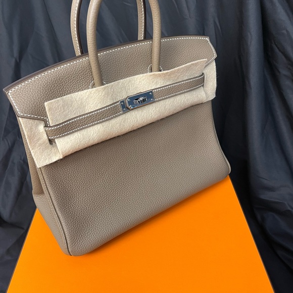 Authentic Hermes birkin25 etoupe stamp B. - Picture 1 of 16